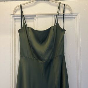 Birdy Grey Satin Olive Bridesmaids Dress M